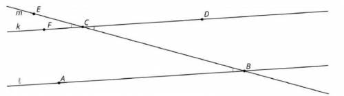 Lines k and l are parallel,and the measure of angle abc is 19 degrees  a.explain why the measure of