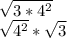 \sqrt{3*4^2} \\\sqrt{4^2} *\sqrt{3}