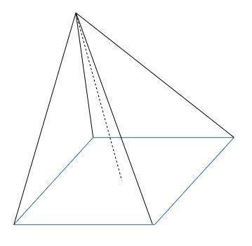 The height of a right square pyramid that has a rectangular base area of 70 units and a volume of 14