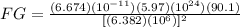 FG= \frac{(6.674)(10^{-11})(5.97)(10^{24})(90.1)  }{[(6.382)(10^{6} )]^{2} }