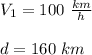 V_1=100\ \frac{km}{h}\\\\d=160\ km