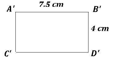 The rectangle shown in dilated by a scale factor of 1/2. (a) calculate the length of each side of th