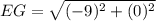 EG=\sqrt{(-9)^{2}+(0)^{2}}