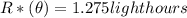 R*(\theta) =  1.275 lighthours