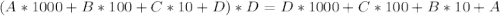 (A*1000+B*100+C*10+D)*D =D*1000+C*100+B*10+A