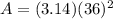 A=(3.14)(36)^{2}