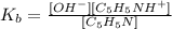 K_b=\frac{[OH^-][C_5H_5NH^+]}{[C_5H_5N]}
