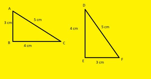 If two triangles have equal perimeters, then they could also have which of the following?  select al