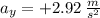 a_y= +2.92 \:\frac{m}{s^2}