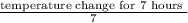 \frac{\text {temperature change for } 7 \text { hours }}{7}