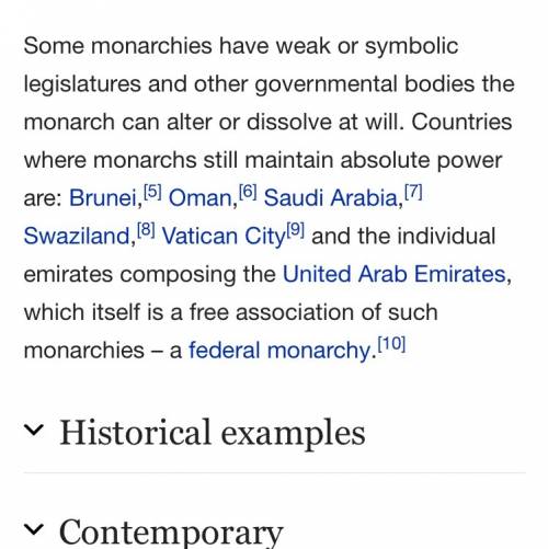 Absolute monarchies no longer exist in the modern world