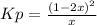 Kp=\frac{(1-2x)^{2}}{x}