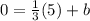0=\frac{1}{3}(5)+b