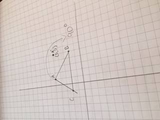 Atriangle abc with vertices a (1, 5), b (5, 2), and c (-1, 2) is rotated 90º . what are the coordina
