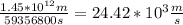 \frac{1.45 * 10^{12}m}{59356800s} = 24.42 * 10^{3}\frac{m}{s}