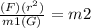 \frac{(F)(r^2)}{m1(G)} =m2