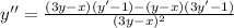 y''=\frac{(3y-x)(y'-1)-(y-x)(3y'-1)}{(3y-x)^2}