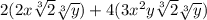 2(2x\sqrt[3]{2}\sqrt[3]{y})+4(3x^2y\sqrt[3]{2} \sqrt[3]{y})
