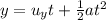 y=u_y t + \frac{1}{2}at^2
