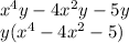 x^4y-4x^2y-5y\\y(x^4-4x^2-5)