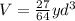 V=\frac{27}{64}yd^3