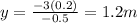 y=\frac{-3(0.2)}{-0.5}=1.2m