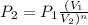 P_2 = P_1\frac{(V_1}{V_2)^n}