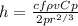 h = \frac{cf \rho v Cp}{2 pr^{2/3}}