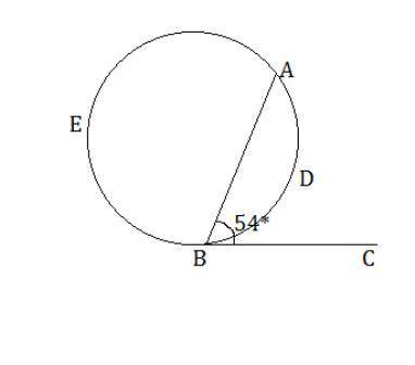 If the measure of a tangent-chord angle is 54, then what is the measure of the intercepted arc insid