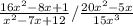 \frac{16x^{2}-8x +1}{x^{2}-7x+12}/\frac{20x^{2}-5x}{15x^{3}}