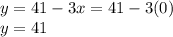 y=41-3x=41-3(0)\\y=41