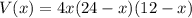 V(x)=4x(24-x)(12-x)