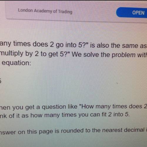 How many times does 5 go into 2. how do you get 2.5 explain the process