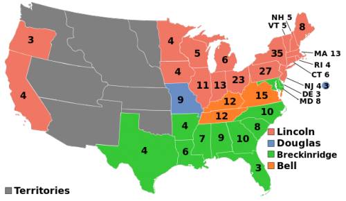 In the 1860 election, which party won a majority of the electoral votes in southern states?  select