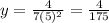 y=\frac{4}{7(5)^{2}}=\frac{4}{175}}