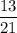 \dfrac{13}{21}