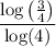\dfrac{\log\left(\frac{3}{4}\right)}{\log(4)}