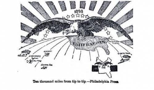 The united states from 1798 to 1898. what is this political cartoon suggesting since it includes the