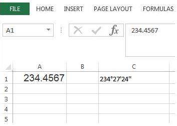 Write a macro to change a decimal degrees (e.g. 245.678) to degrees, minutes, seconds (e.g. 245° 40'