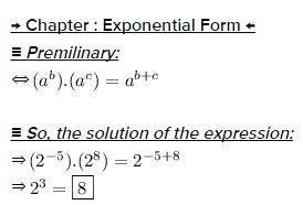 Which exponential expression is equal to 2^-5x2^8