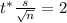 t^{*} \frac{s}{\sqrt{n}} =2