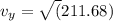 v_y = \sqrt(211.68)