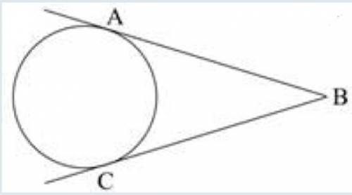 The circle shown below has ab and bc as its tangents:  ab and bc are two tangents to a circle which