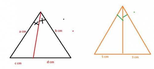 An angle bisector of a triangle divides the opposite side of the triangle into segments of 5 cm and