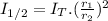 I_{1/2} = I_{T} . (\frac{r_{1} }{r_{2} }) ^{2}