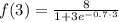 f(3)=\frac{8}{1+3e^{-0.7\cdot3}}