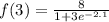 f(3)=\frac{8}{1+3e^{-2.1}}