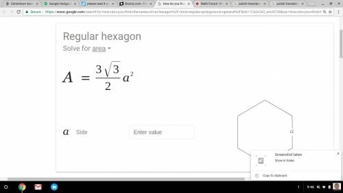 How do you find the area of a hexagon?  and regular polygons in general?
