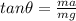 tan\theta = \frac{ma}{mg}