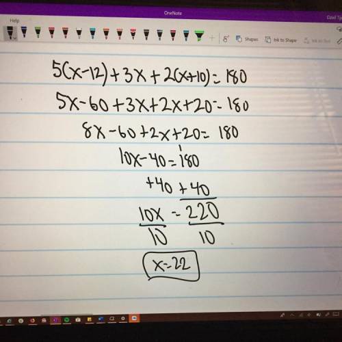 Solve for x. picture attached  show your work !